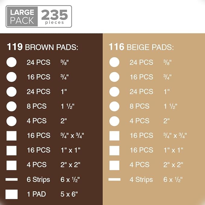 235 pcs Felt Furniture Pads Brown & Beige X-Protector! Huge Quantity of - Image 5
