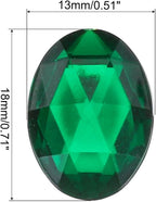 MECCANIXITY 50Pcs Acrylic Oval Gems 13x18 mm Flat Back Artificial Rhinestones - Image 2