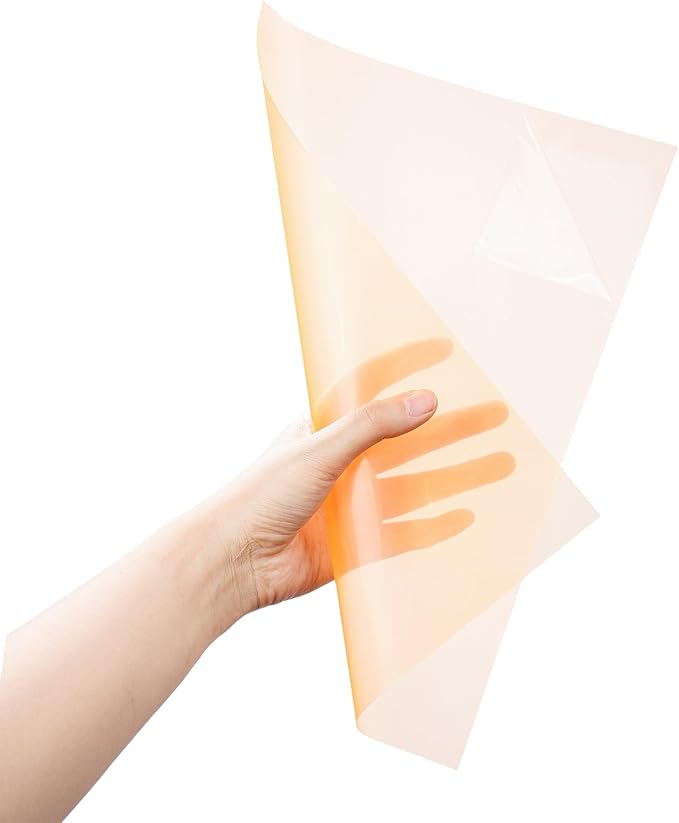 10-Pack A4 Colored PVC Flexible Plastic Sheets, 0.3mm Orange Transparent Film by GreatValueGreaterQuality