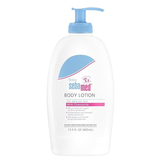 SEBAMED Baby Lotion pH 5.5 Ultra Mild Hydration Dermatologist Recommended Non-Greasy Moisturizer for Delicate Skin 13.5 Fluid Ounces (400 Milliliters)