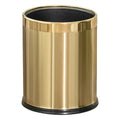 2.6Gallon/10L Brass Gold Bathroom Trash Can - Gold Waste Basket for Bedroom, Office, Store - Metal Trash Bin Without Lid