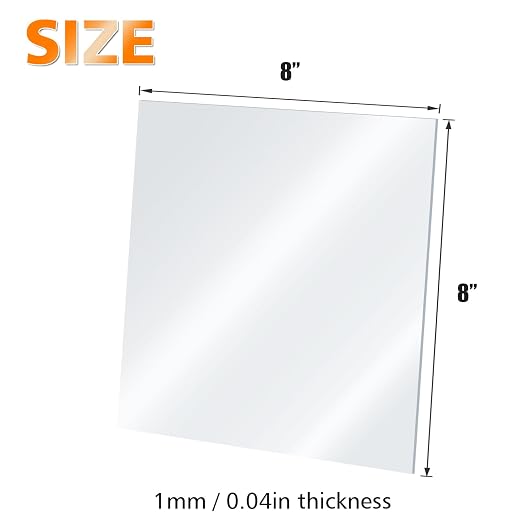 Egofine Plexiglass Sheets Acrylic Sheets 20 Pack of 8x8’’ 0.04 Thick Clear - Image 2