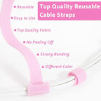 70pcs Cable Ties Reusable Pink Wire Ties Cable Management Cord Ties Reusable - Image 5