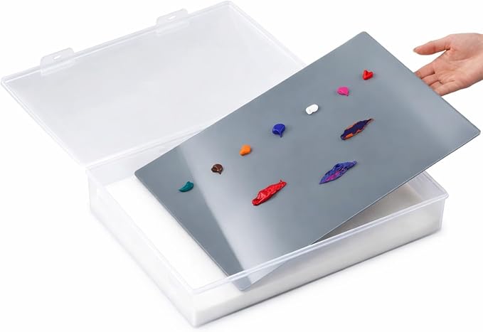 Nuanchu 1 Set Large Handy Glass Oil Paint Palette Included 17 x 12.13 Inches by Nuanchu
