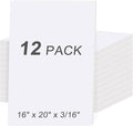 MYFAMIREA 12 Pack White Foam Board 16" x 20", 3/16" Thick Board Poster by MYFAMIREA