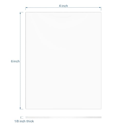 KAITELA Pack of 10 Clear Acrylic Sheet 4" x 6" Cast Plexiglass Panel 1/8" Thick - Image 3