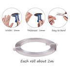 Fashewelry 5mm Aluminum Flat Bendable Craft Wire Silver 32.8Ft Nose Wire - Image 2