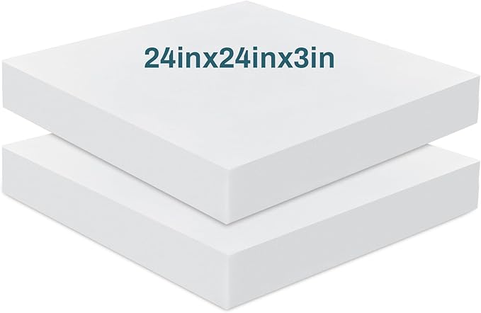 Frienda 2 Pack 3" x 24" x 24"Upholstery High Density Foam Cushion Replacement by Frienda
