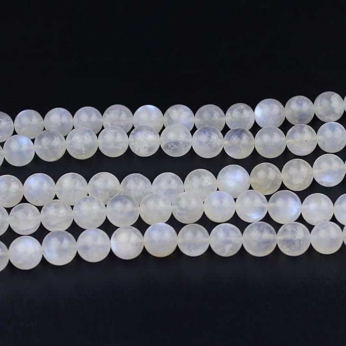 MJDCB Natural Round Stone Beads 4mm Blue Moonstone Loose Gemstone Beads - Image 3