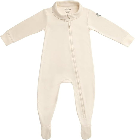 MON CHOU Baby Footie Pajama - Luxuriously Soft Pima Cotton Baby Sleepers - Organic Cotton Pajamas - Premium Newborn Onesie
