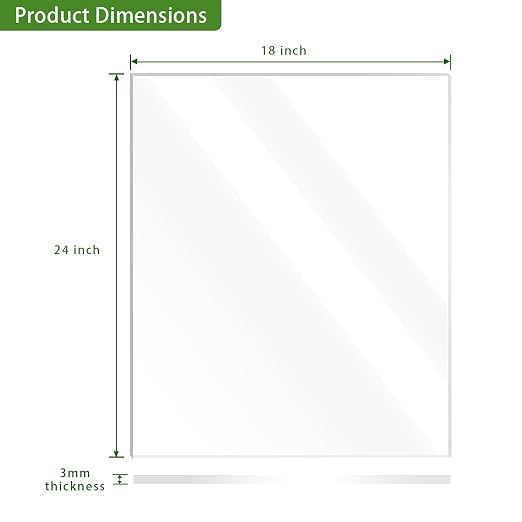 Lesnlok 18 x 24 Frosted Acrylic Sheet 1/8 inch Thick 3mm 2 Piece Bouble Sided - Image 2