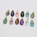 LE SKY Natural Stone Pendants Healing Crystal Gemstones - Image 2