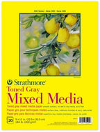 Strathmore 300 Series Mixed Media Pad, Toned Gray, Tape Binding, 20 Sheet by StrathmorePaper