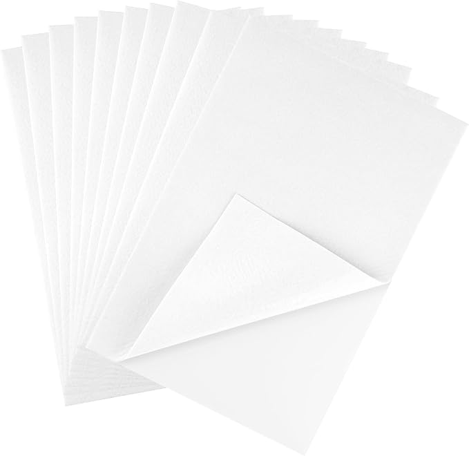 CHRORINE 10 Pcs White Felt Fabric Sheets Self Adhesive Felt Sheets 8 x 12 by CHRORINE