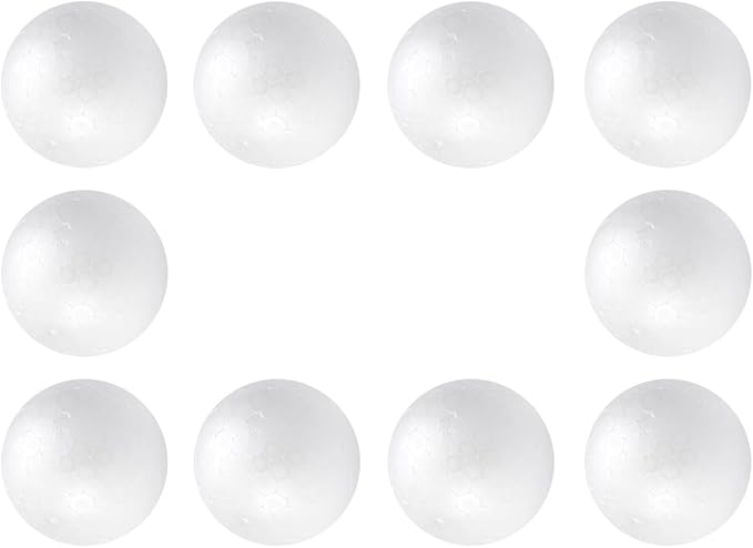 Crafjie 10Pack 2.36Inch Craft Foam Balls White Smooth Polystyrene Foam Ball by Crafjie