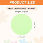 MECCANIXITY 24 Pcs Circle Card Stock, 6.7 Inch Round Cutouts Paper Thick - Image 2