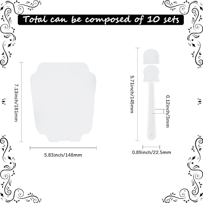 10Pcs PVC Hand Fan Paddle Fans Handheld Clear Plastic Blank Pocket Flowerpot - Image 2