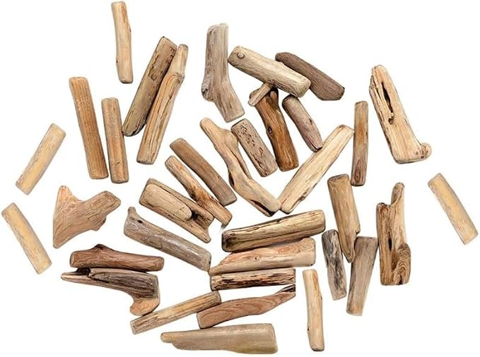 20 Pcs Natural Driftwood Pieces Branch Slices Craft Sticks Beach Decor by Unknown