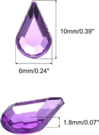 MECCANIXITY 50PCS Flat Back Acrylic Teardrop Gems 6x10mm Artificial Rhinestones - Image 2