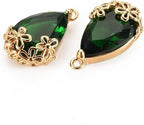 FASHEWELRY 50Pcs Faceted Teardrop Glass Charms Transparent Crystal Drop Pendants - Image 2