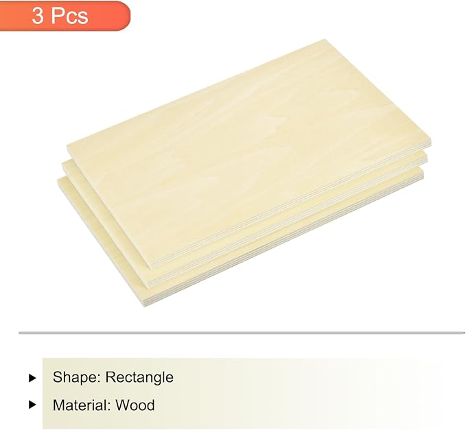 MECCANIXITY 3pcs Basswood Sheets 12 x 8 x 3/8 Inch Unfinished Wood Boards - Image 3