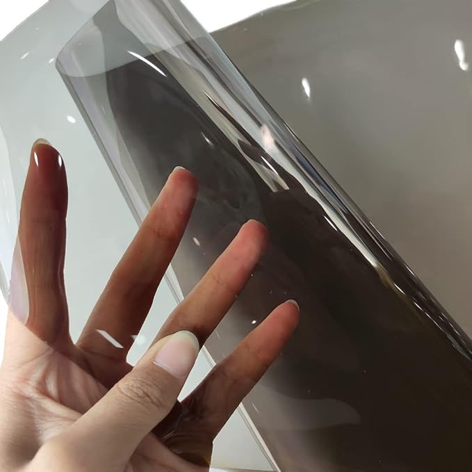 HYANG Grey Transparent PVC Super Clear Holographic Vinyl Faux Leather Sheets 1 - Image 2