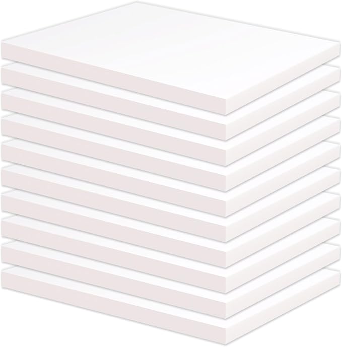 High Density XPS Foam Board, 10 Pack, 11.7x7.8x0.4in | Polystyrene Craft Foam by GVERELD