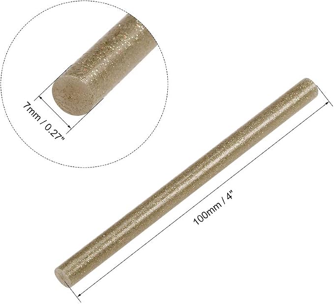 uxcell Mini Hot Glue Sticks for Glue Gun 0.27-inch x 4-inch Champagne Glitter - Image 2