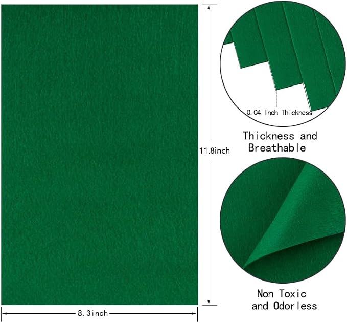 HaoFeiJH Green Felt Fabric Sheets - Image 2