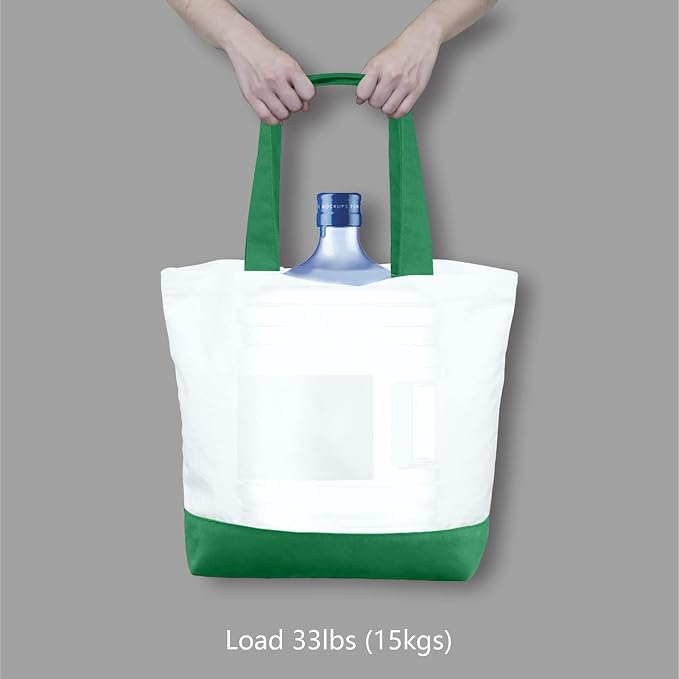TOPDesign 3-Pack Super Strong Large 12oz Cotton Canvas Tote Bags, Reusable - Image 6