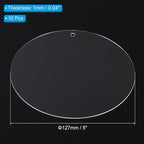 PATIKIL 5" Dia. Acrylic Circles, 10 Pack Round Clear Plastic Sheet Ornament - Image 2
