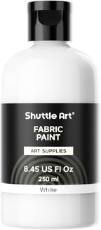 Shuttle Art White Fabric Paint, 8.45 oz Fabric Paint by ShuttleArt