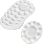 15 Pack Paint Tray Palettes for Kids, Plastic White Palettes for Students by LNAUJS