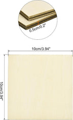MECCANIXITY 10pcs Basswood Sheet 4 x 4 x 3/16 Inch Unfinished Wood Boards - Image 2