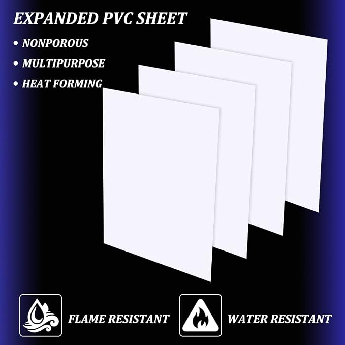 BENECREAT 4 Pcs 2mm PVC Foam Sheet White Plastic Sheet 11.8x15.7 Inch - Image 6