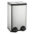 60 Liter (2x30L) 16 Gallon Dual Trash Can, Recycle Bins for Kitchen with 2 Compartments, Trash and Recycle Bin Combo, Soft Close Lid, Stainless Steel Trash Can