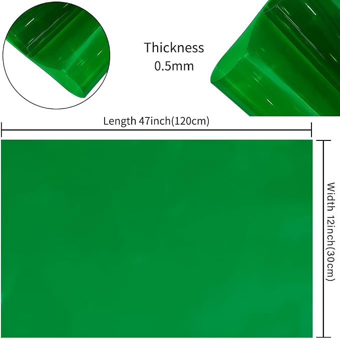 HYANG ForestGreen Transparent PVC Super Clear Holographic Vinyl Faux Leather - Image 4