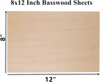 12 Pack Basswood Sheets 1/8 x 8x12 Inch Thin Plywood Sheets - Image 2