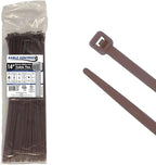 Kable Kontrol Brown Zip Ties 14 Inch 100 Pcs, 50 Lbs Tensile Strength, by KABLEKONTROL%C2%AE