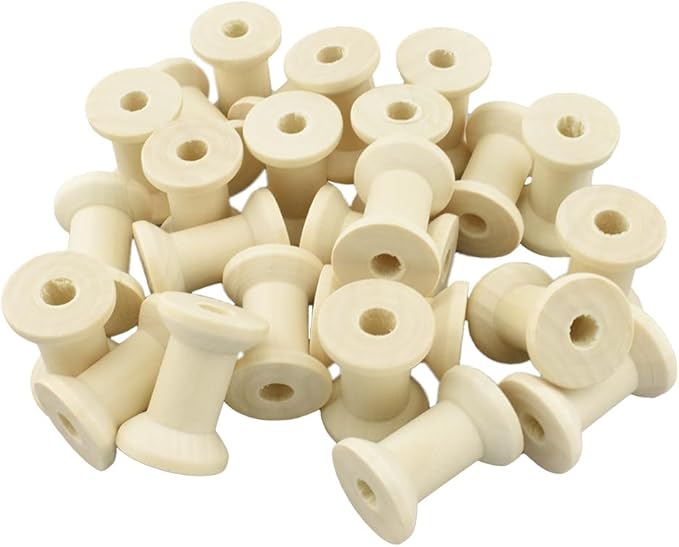 HAHIYO 1.2Inch/3cm 25PCs Natural Wood Spool Unfinished Wooden Thread Spool by Unknown