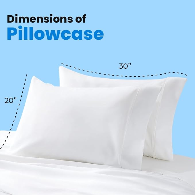 Avalon Bedding Pillow Cases Standard Size White Pillow Cases Set of 24 Cotton - Image 6