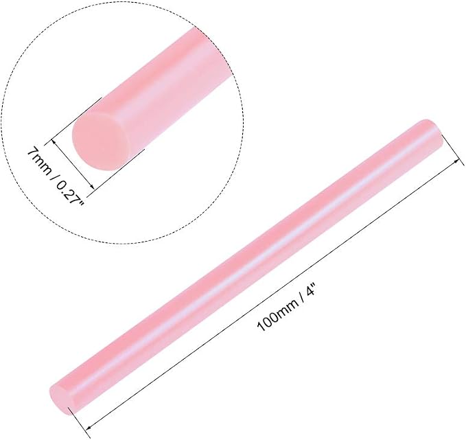 uxcell Mini Hot Glue Sticks for Glue Gun 7mm x 100mm Pink 12pcs - Image 2