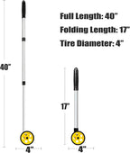 Zozen 4-Inch Measuring Wheel in Feet and Inches, One-Key to Reset | Telescopic - Image 2