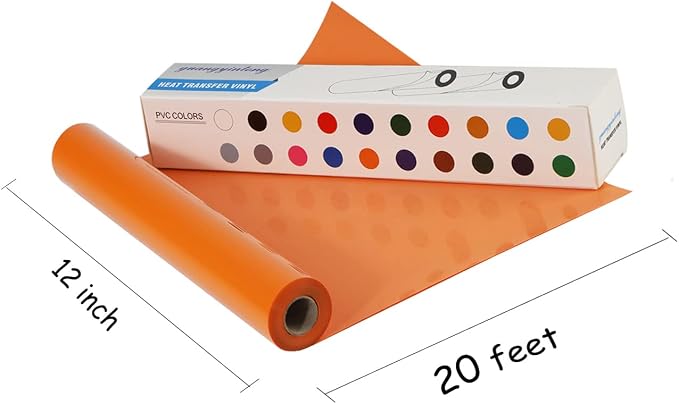 guangyintong Heat Transfer Vinyl Orange HTV Rolls, Glossy Surface HTV Vinyl - Image 3
