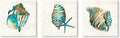 JAPO ART - Sea Lift Picture Abstract Artwork Aquarelle Color Blue Shells Gold by JAPOART