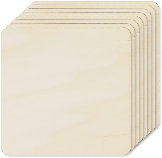 TKOnline 25Pcs 6 x 6 x 1/10 Inches Unfinished Basswood Sheets - Image 8