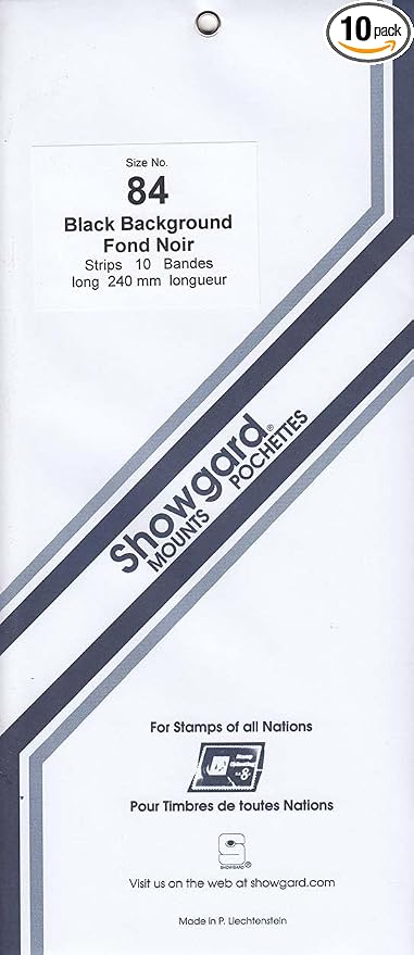 Strip Style Black Stamp Mounts Size 84 by Showgard