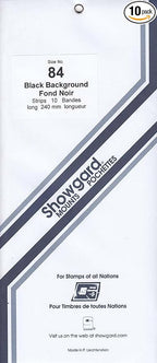 Strip Style Black Stamp Mounts Size 84 by Showgard