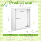 4 Pack 8 x 8in Shadow Box Picture Frame 3D Frames Shadow Box Square Acrylic - Image 2