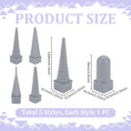 UNICRAFTALE 5Pcs 5 Styles Plastic Wire Wrapping Kit Gray Jewelry Shape Mandrel - Image 3